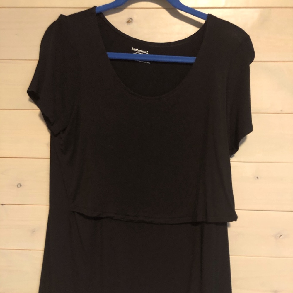 Motherhood Maternity Black Short Sleeve Nursing Tee